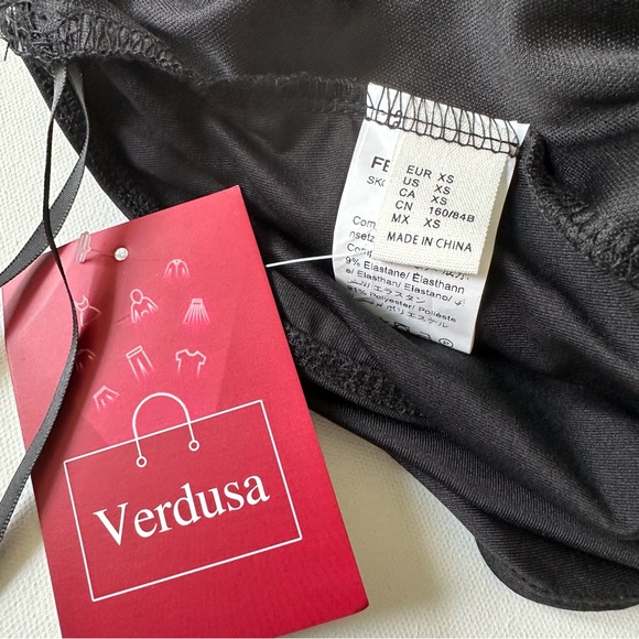 Plunging Neckline Black Bodysuit size XS - Picture 5 of 5